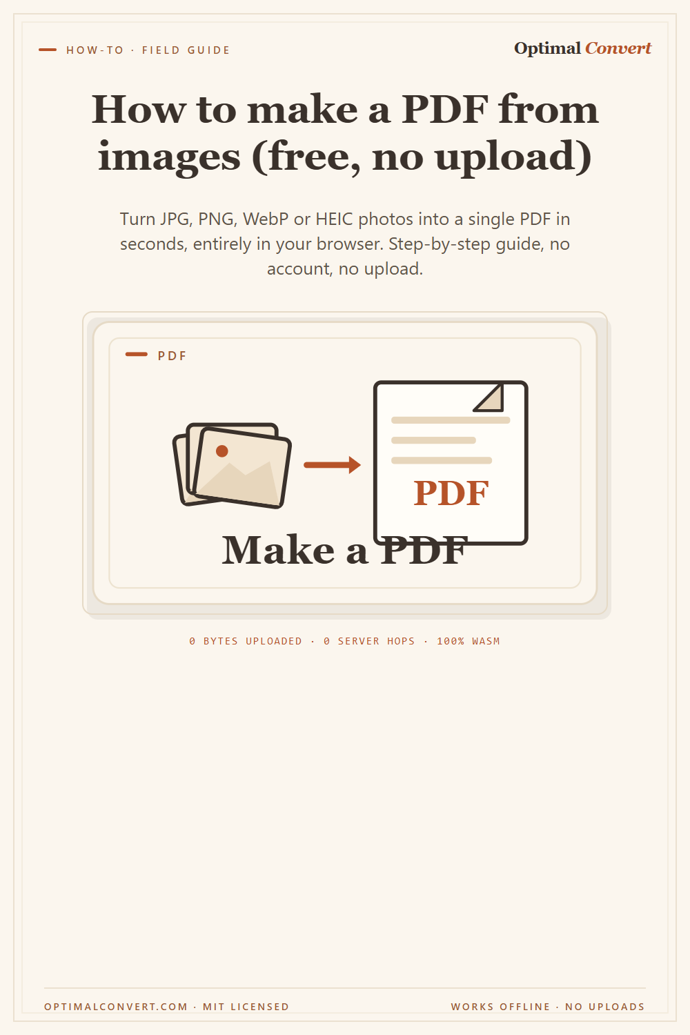 How to make a PDF from images — Pinterest pin share card (1000 × 1500 px)