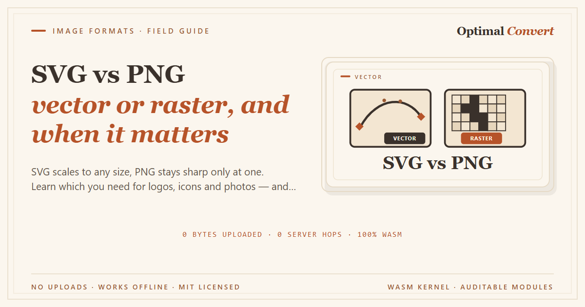SVG vs PNG — vector or raster? — Facebook · Open Graph share card (1200 × 630 px)