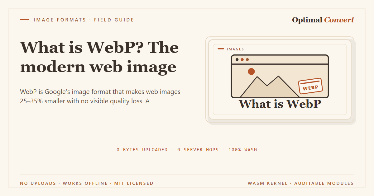 What is WebP? — Facebook · Open Graph share card (1200 × 630 px)